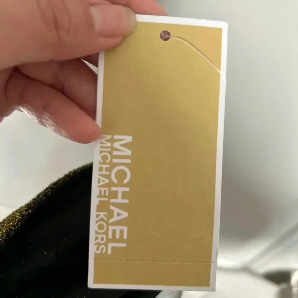 Michael Kors Ruffled Gold Sequin Sparkle Lurex Mini Skirt Size Small NWT holiday